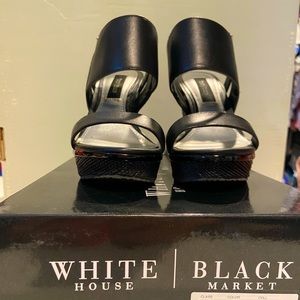 Whbm all black wedges size 6
